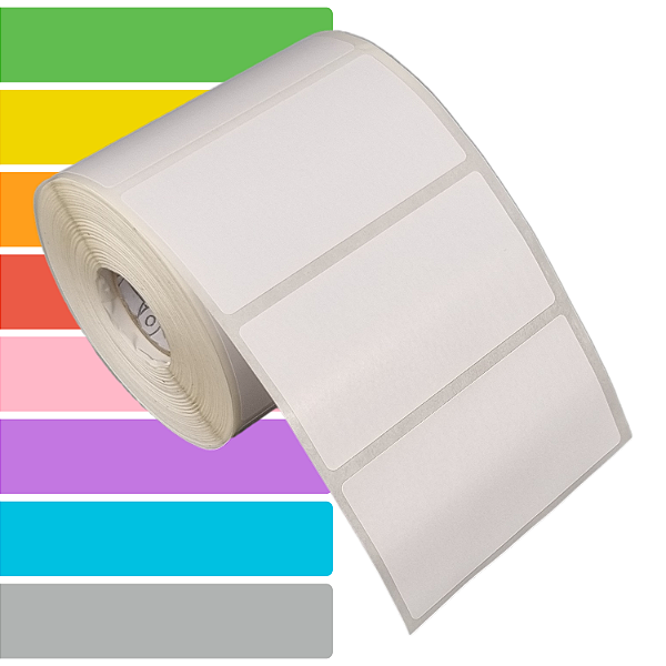 Etiqueta adesiva 80x40mm 8x4cm Tyvek® p/ Zebra Argox Elgin - Rolo c/ 698 (30m)