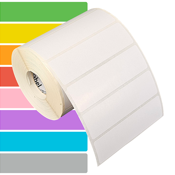 Etiqueta adesiva 85x25mm 8,5x2,5cm Tyvek® p/ Zebra Argox Elgin - Rolo c/ 1071 (30m)