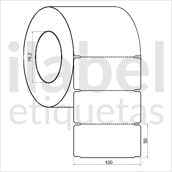 Etiqueta tag plástica 100x50mm 10x5cm sem furo Polietileno PE BCD 200 micras Zebra ZT230 S4M Rolo 90m Tub 3 pol