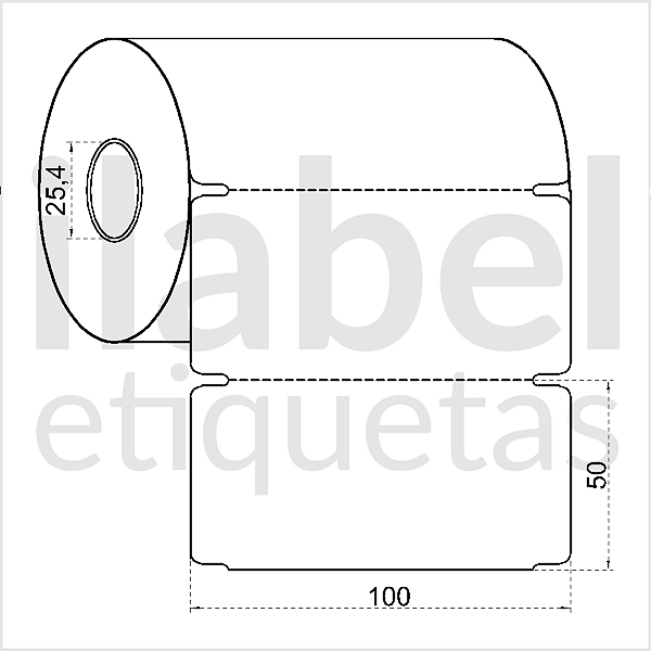 Etiqueta tag plástica 100x50mm 10x5cm sem furo Polietileno PE BCD 80 micras Zebra Argox Elgin Rolo c/ 600 (30m)