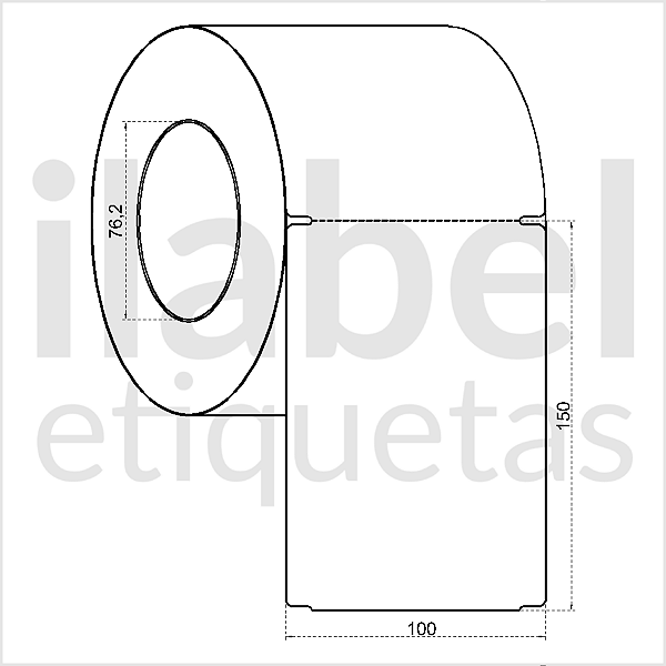 Etiqueta tag plástica 100x150mm 10x15cm sem furo Polietileno PE BCD 140 micras Zebra ZT230 S4M Rolo 90m Tub 3 pol