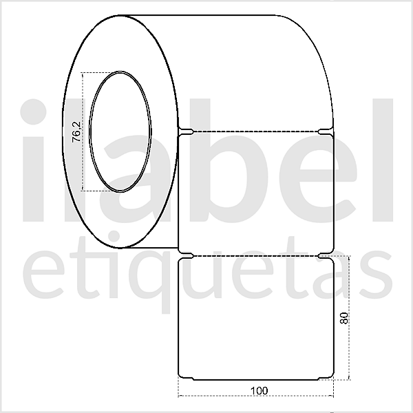 Etiqueta tag plástica 100x80mm 10x8cm sem furo Polietileno PE BCD 200 micras Zebra ZT230 S4M Rolo 90m Tub 3 pol
