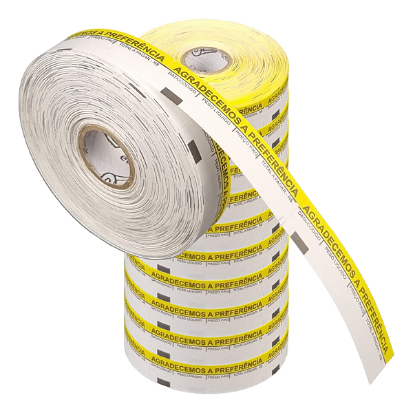 Etiqueta Agradecemos a preferência 18x69mm 18x70mm para Balança - 10 rolos com 696 (48m)