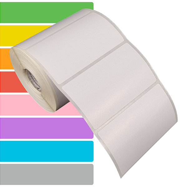Etiqueta adesiva 85x50mm 8,5x5cm Couche p/ Zebra Argox Elgin - Rolo c/ 566 (30m)
