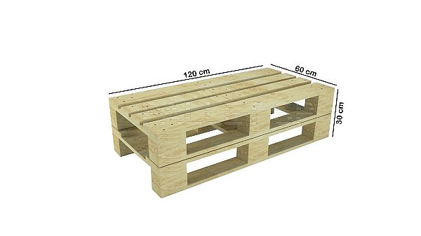 Banco Sem Encosto Pallet Madeira 120x60x30 cm