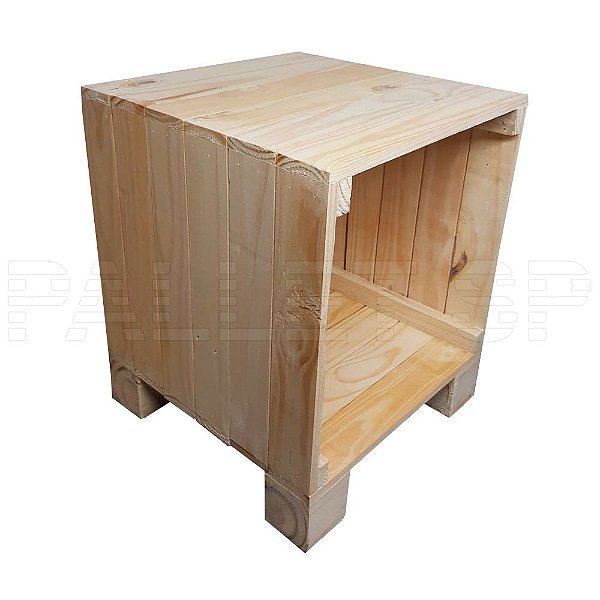 Mesa De Cabeceira Pallet Lixado 40x40x48 Cm