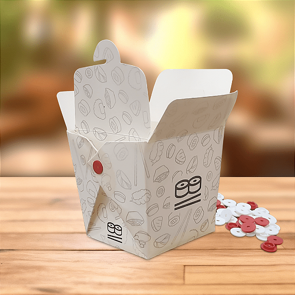 Box Yakisoba Antivazamento Médio (500ml) Linha White - 100 unid.