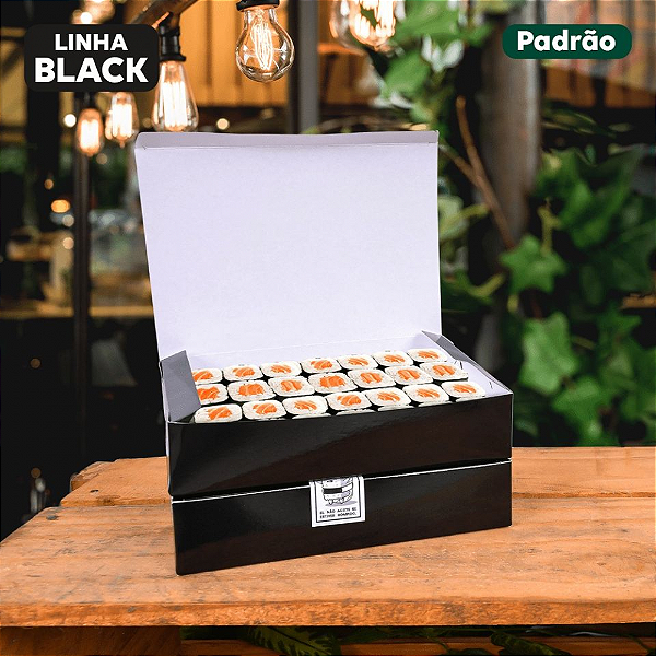 Caixa Sushi Média (13x18x4cm) Linha Black - 100 unid.