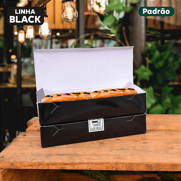Caixa Sushi HOT (20x8x4cm) Linha Black - 100 unid.