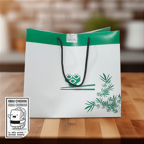 Sacola Delivery (25x19x22cm) Linha Verde - 100 unid. + Brinde