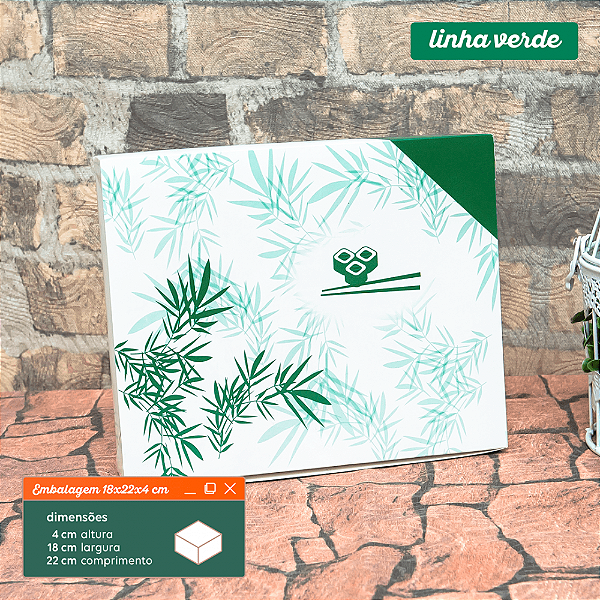 Caixa Sushi Grande (18x22x4cm) Linha Verde - 100 unid.
