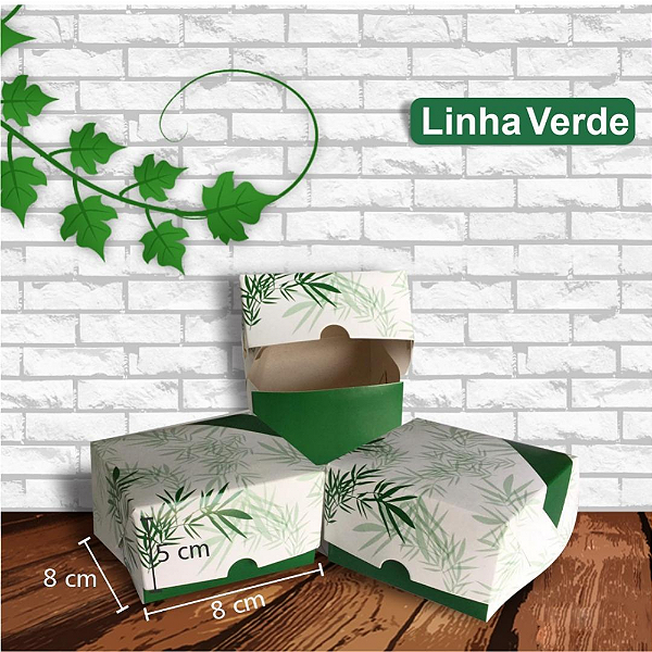 Caixa Sushi Extra Pequena (8x8x5cm) Linha Verde - 100 unid.