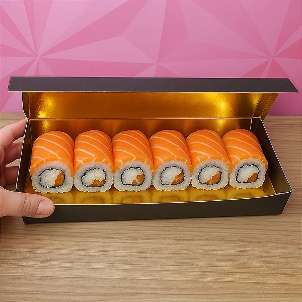 Caixa Sushi HOT Ouro (20x8x4cm) Linha Black - 100 unid.
