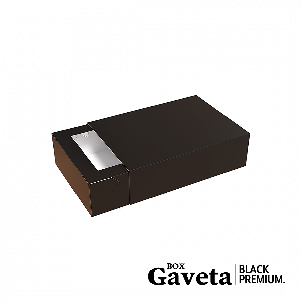 Box Gaveta Premium Média (13x18x5cm) Black - 100 unid.