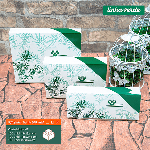 Kit Oriental Verde 1 - 300 unid. + Brinde
