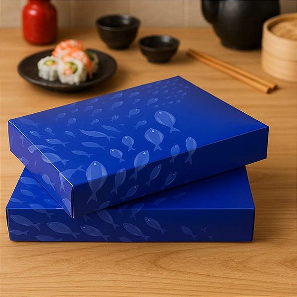 Caixa Sushi Grande (18x22x4cm) Linha Oceano - 100 unid.