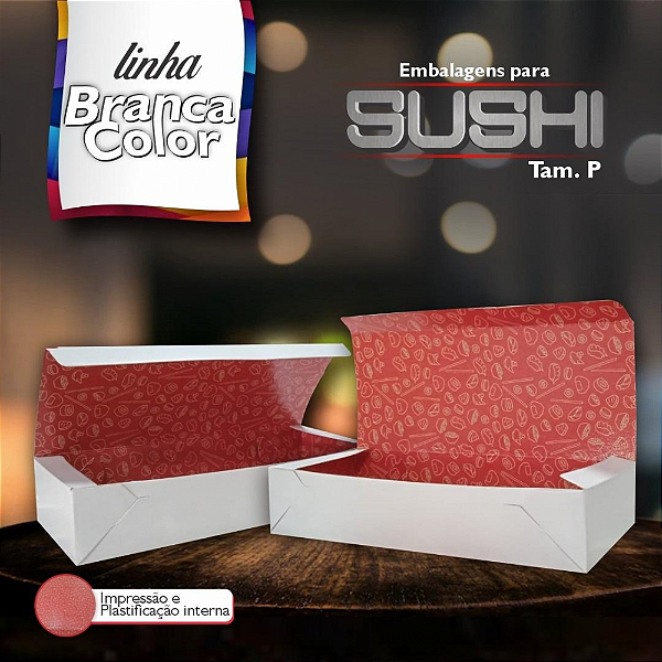 Caixa Sushi HOT Color (20x8x4cm) Linha Branca - 100 unid.
