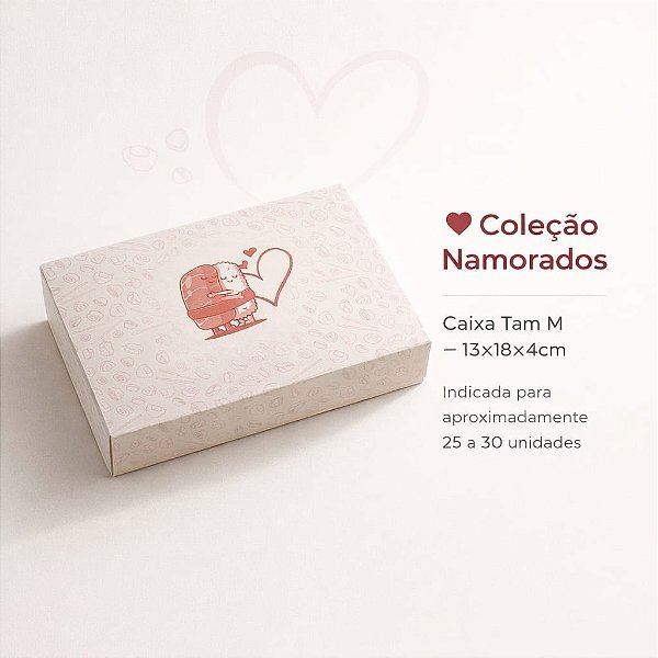 Embalagens Coleção Namorados Tam M 13X18X4cm /Pcte com 100uni