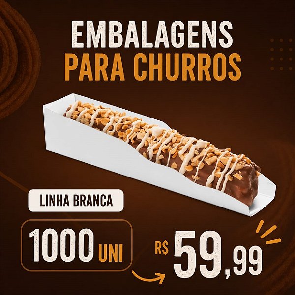 Embalagens Churros Linha Branca(1000uni)