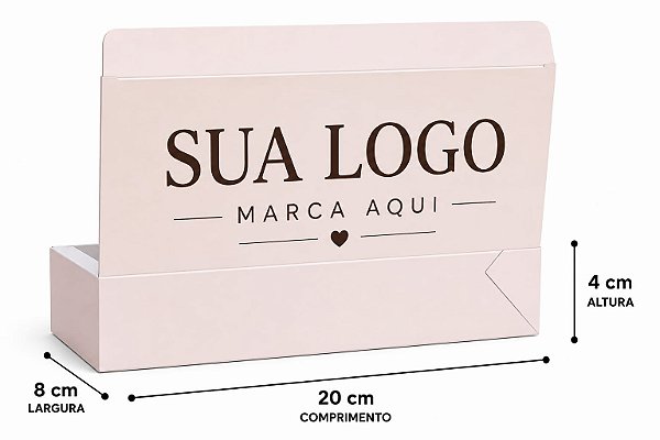 1000Unid Embalagens Linha Branca Personalizada Com Sua Loga e informação. Tam 8x20x4cm