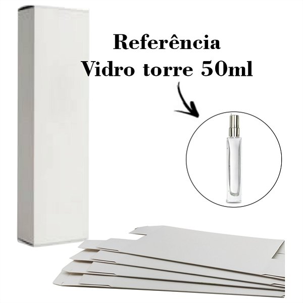 100 Caixas Para Vidros De Perfumes Torre 50ml 16,5x4x2,5 Cm
