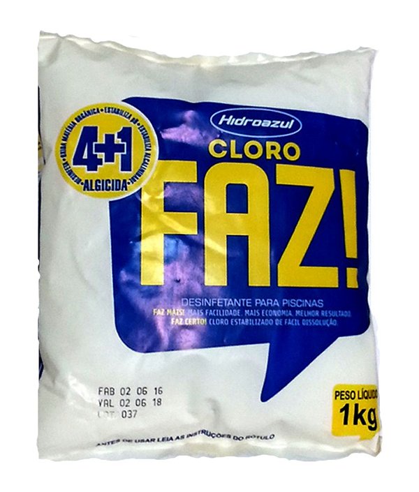 Cloro Multiação Faz 4x1 Hidroazul Pacote 1KG