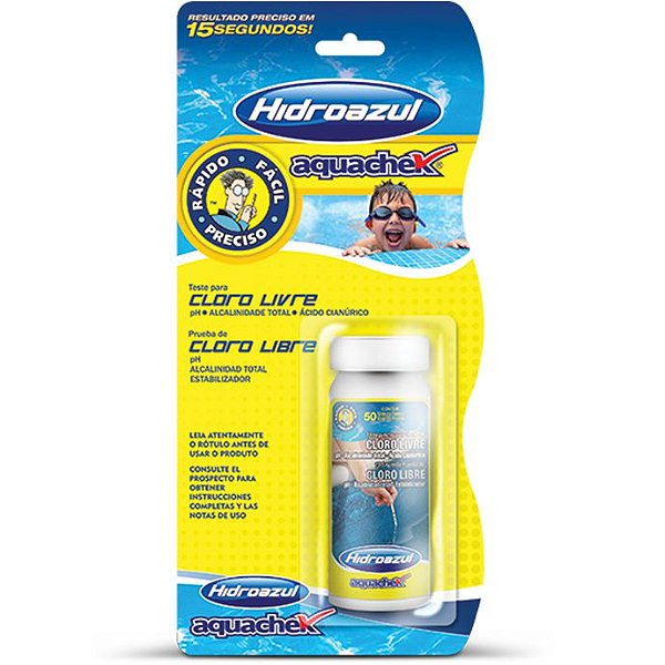 Fita Teste Aquachek Hidroazul 50 Fitas