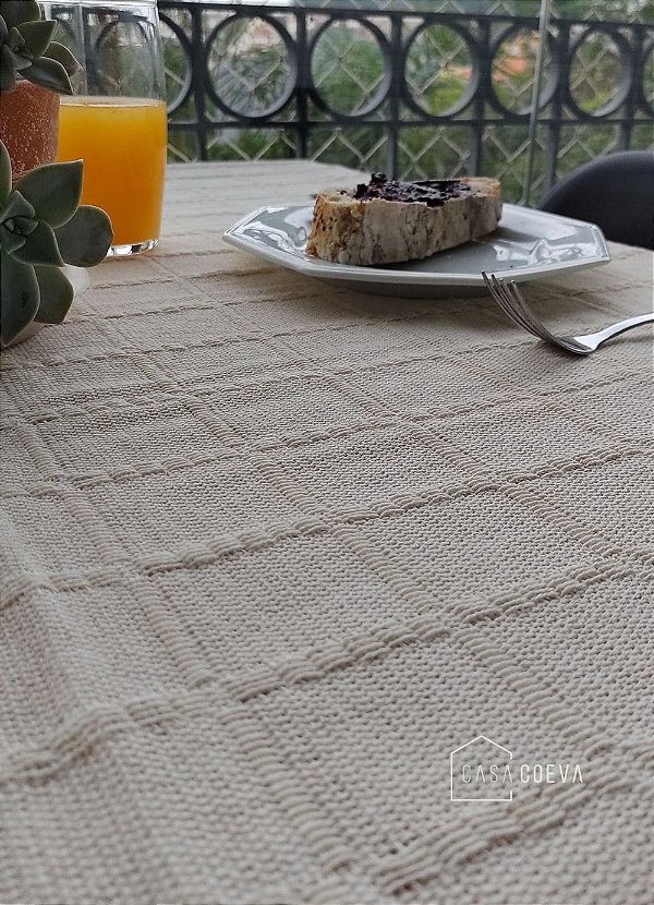 Toalha de Mesa Algodão Cru Luxo Retangular 150 X 220
