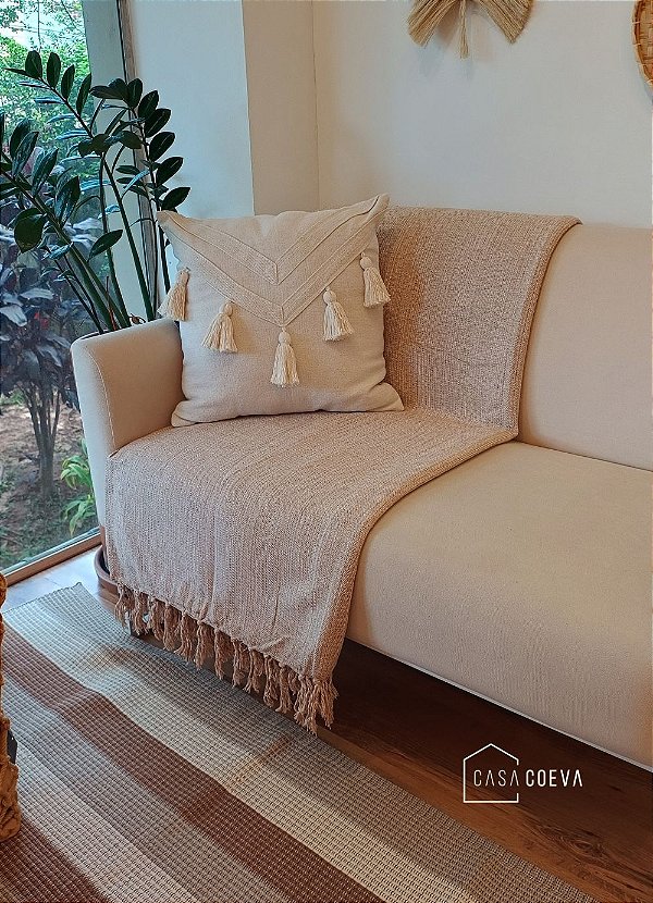 Manta de sofá Algodão Grande Cru Caramelo 220 X 260