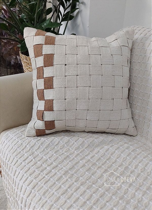 Almofada Artesanal Trançada Tressé 40 x 40