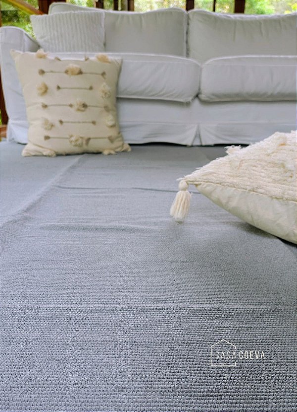 Tapete Artesanal Algodão Sala Quarto Slim Cinza 200 x 250