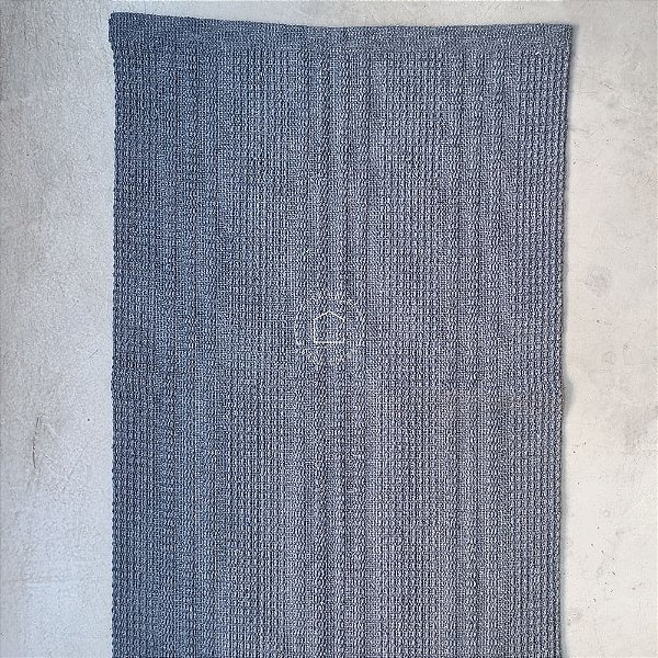 Tapete Artesanal Algodão Cinza Linea 45 x 75