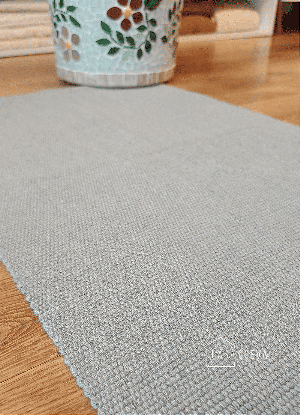 Tapete Passadeira Algodão Cru Slim Cinza Quarto 050 x 150