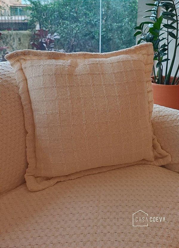 Capa de Almofada Artesanal Essence Cru 45 x 45