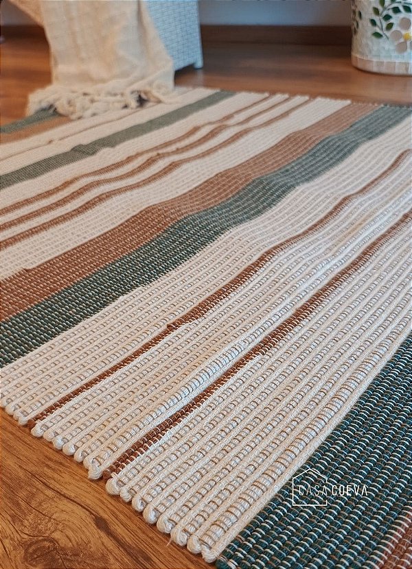 Tapete Tear Artesanal Beira Cama Botanique 80 X 150