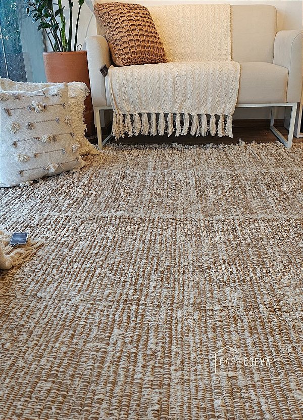 Tapete Peludo Algodão Sala Quarto Versatto Caramelo Cru 200 x 250