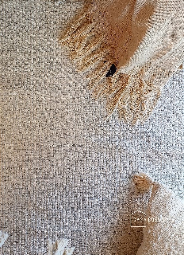Tapete Slim Comfort Premium Tear Algodão Cru e Cinza 290 x 400
