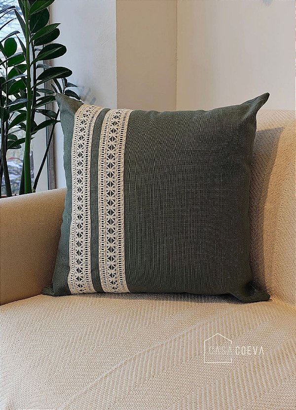 Almofada Atelier Renda Verde 45 x 45