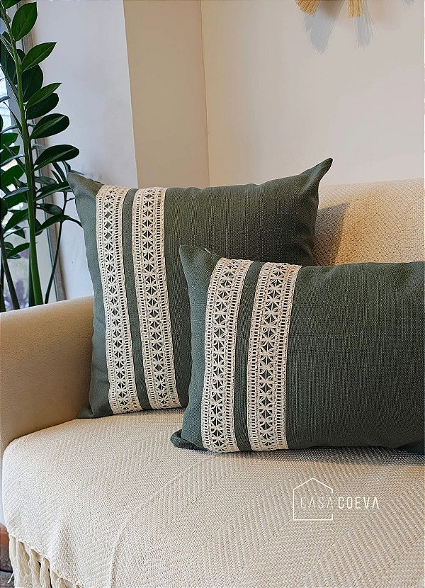 Kit 2 Almofadas Atelier Renda Verde