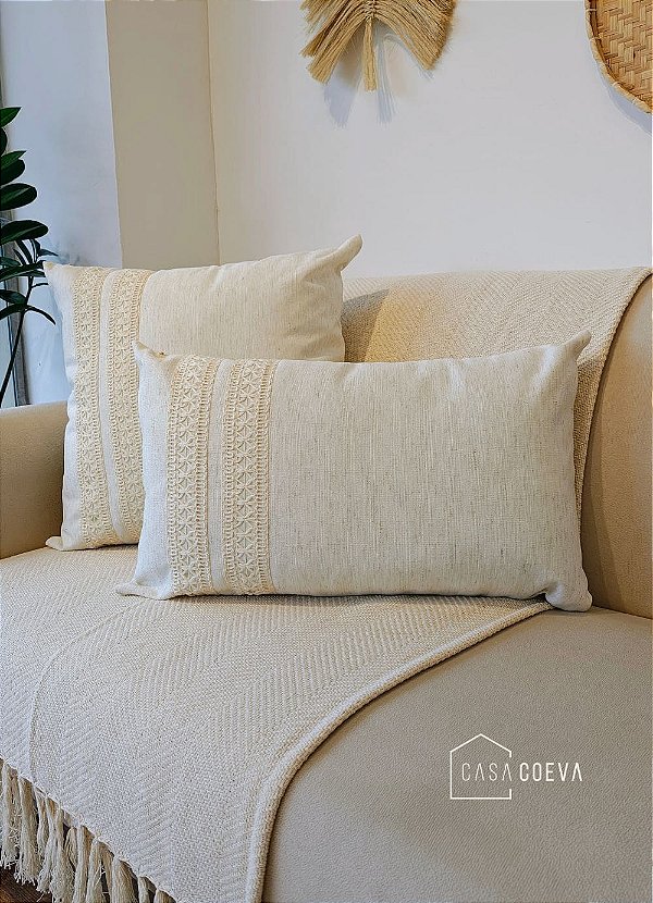 Kit 2 Capas de Almofada Atelier Renda Off White