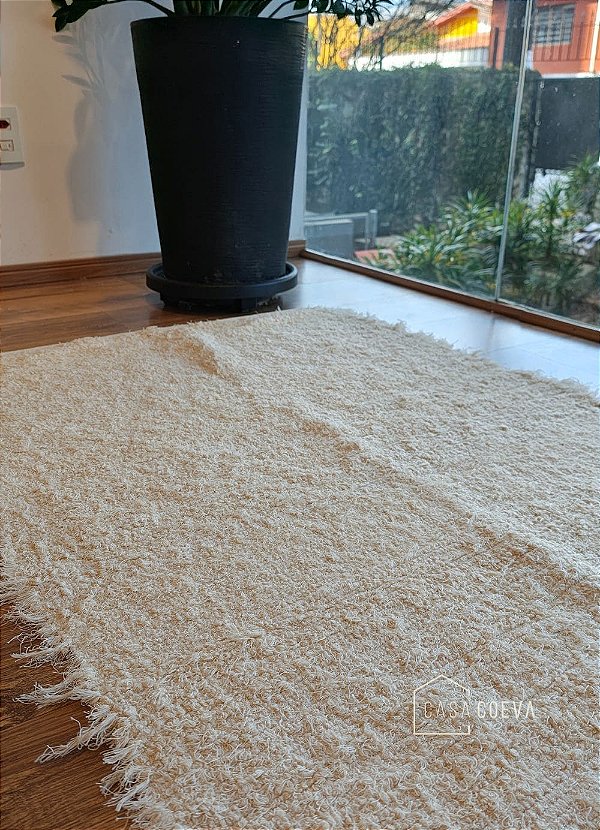 Tapete Algodão Cru Peludo Beira Cama 080 x 150