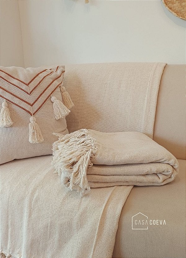 Manta para sofá em Algodão Cru 180 X 250