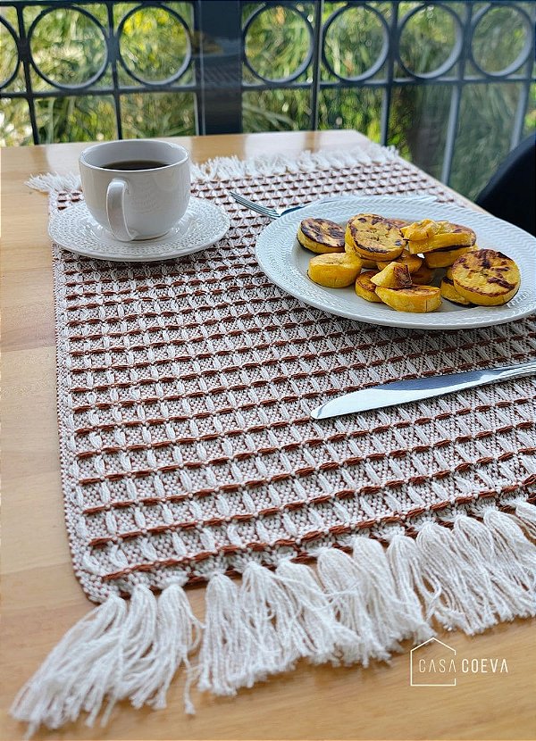 Jogo Americano Nobre Cru Canela 6 peças