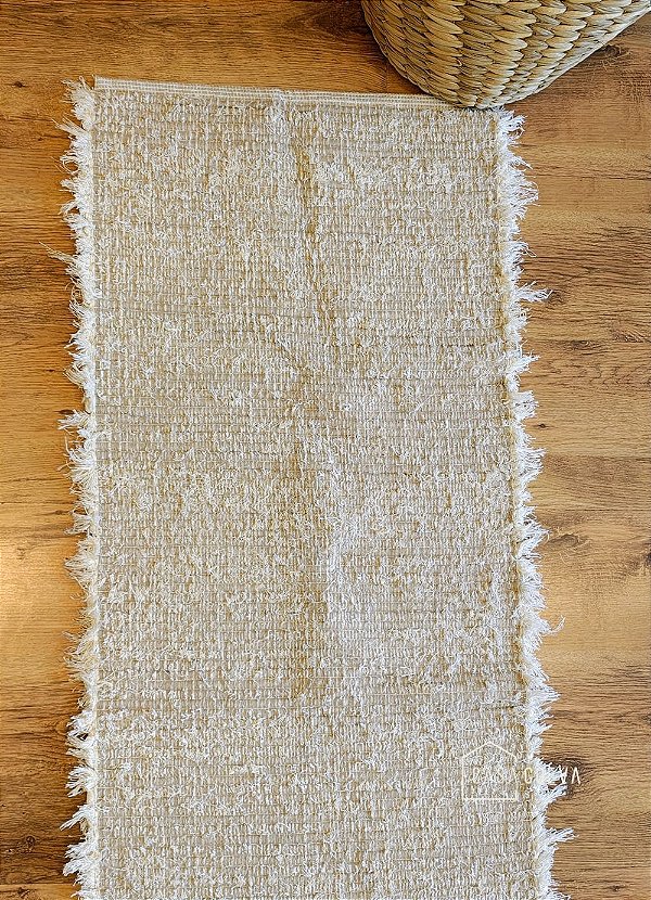 Tapete Artesanal Algodão Passadeira Versatto Nude Cru 50 x 150