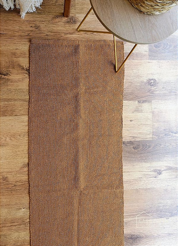 Tapete Passadeira Algodão Cru Slim Caramelo Quarto 50 x 150