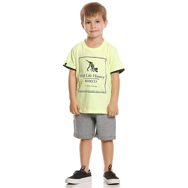 Conjunto com Bermuda Infantil Masculina 46220 Banana Danger