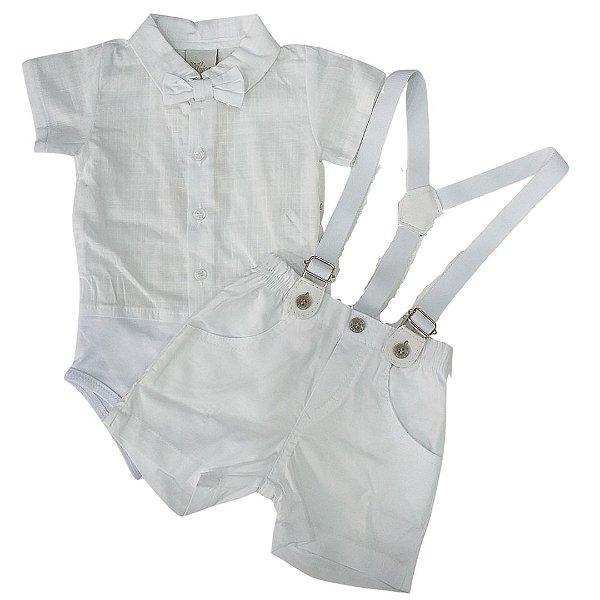 Conjunto para Batizado Manga Curta Masculino 213696 Anjos Baby