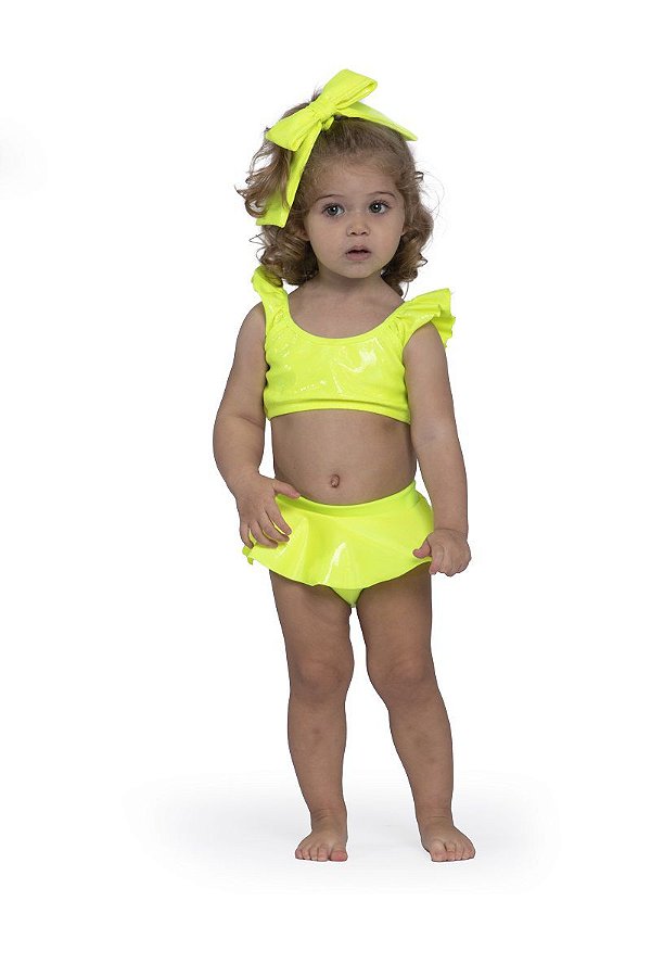 Biquini Infantil Feminino Sirikids Verde Neon 36956