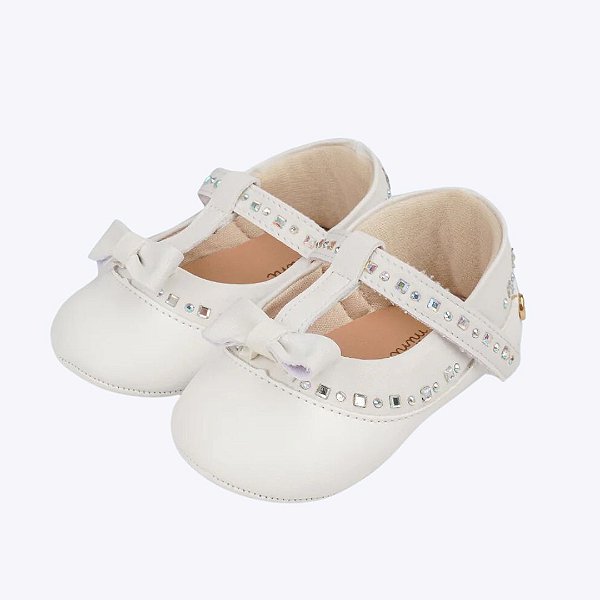 Sapato de Bebê Nina Brilho e Laço Infantil Menina Pampili 379662