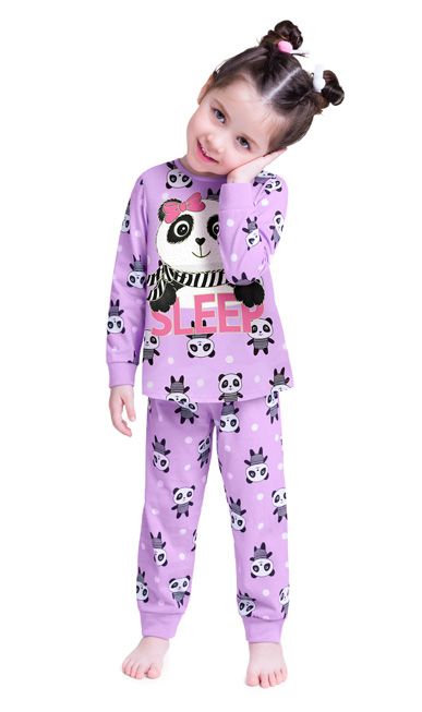 Pijama Infantil Feminino Brilha No Escuro Inverno Kyly 207771